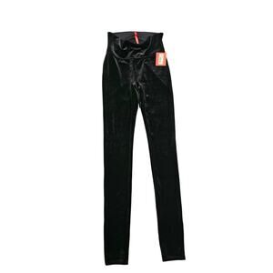 NEW Spanx Pants Womens xs Extra Small Black Velvet velour Leggings y2k classic